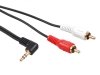 Kabel audio Maclean MCTV-825 kątowy miniJack 3,5mm (M) - 2xRCA (M), 3m, czarny